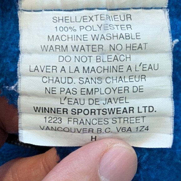 Vintage MEC Blue Full Zip Fleece Made in Canada - Size L - Picture 4 of 5